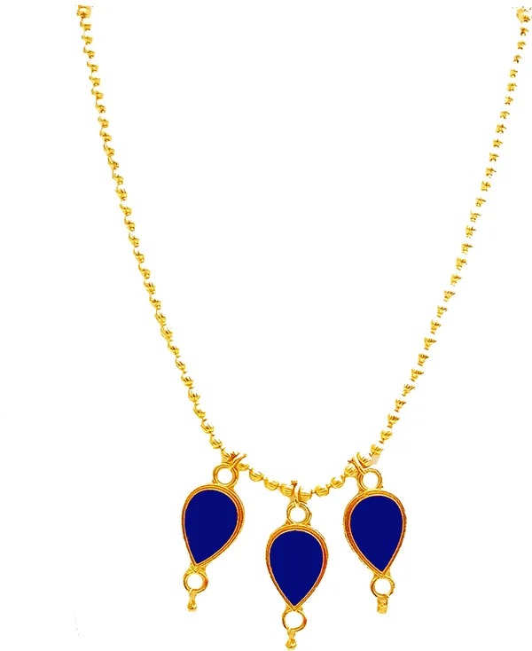 (Pack_Of_2)_Assamese_Traditional_Gold_Plated_Blue_Colour_Pendant_Necklace_For_Girls_&_Women